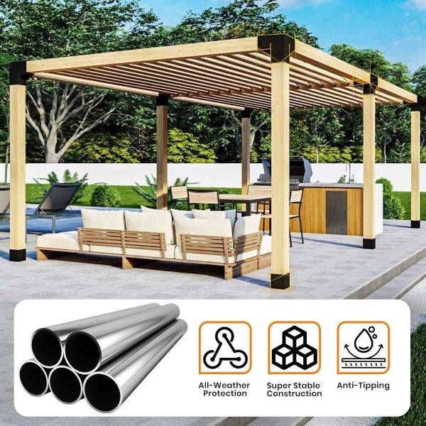 Pergola Brackets 4x4 & Pergola Kit – Heavy Duty 3-Way Corner Brackets for DIY Pergola Builds