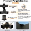 Pergola Brackets 4x4 & Pergola Kit – Heavy Duty 3-Way Corner Brackets for DIY Pergola Builds