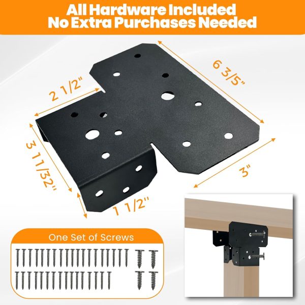 Pergola T Brackets – 4x4, 6x6 & 8x8 Post to Beam Connectors for Pergolas