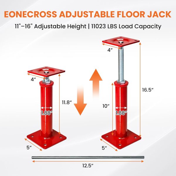 02 Adjustable House Jacks 11–16 Inch Heavy Duty Floor Jack Posts for Leveling (2 Pack / 4 Pack)