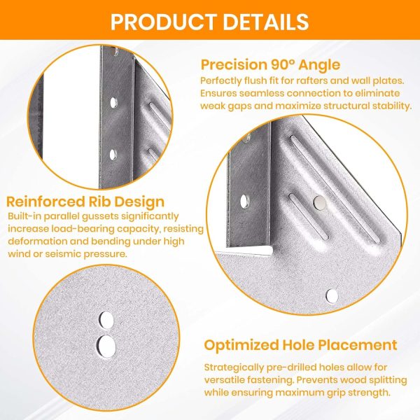Hurricane Ties for Rafters – Galvanized Hurricane Straps for Roof Truss & Deck Joists