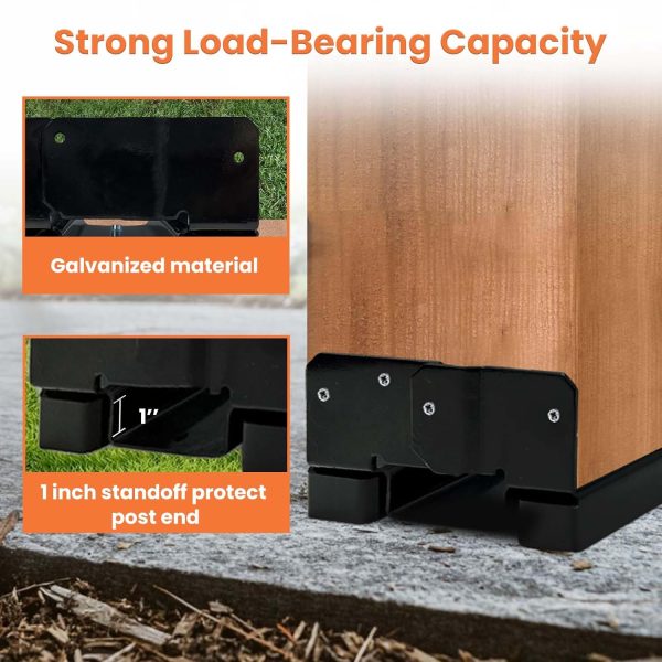 8x8 Post Base for Concrete Heavy Duty Adjustable Post Bracket with 1" Standoff