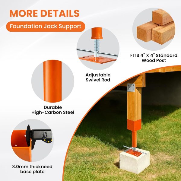 03 4x4 Screw Jack Post 13–19 Inch Adjustable House Jack for Floor Leveling (Heavy Duty 1 Pack / 2 Pack)