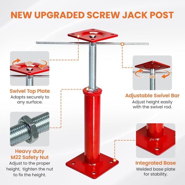 03 Adjustable House Jacks 11–16 Inch Heavy Duty Floor Jack Posts for Leveling (2 Pack / 4 Pack)