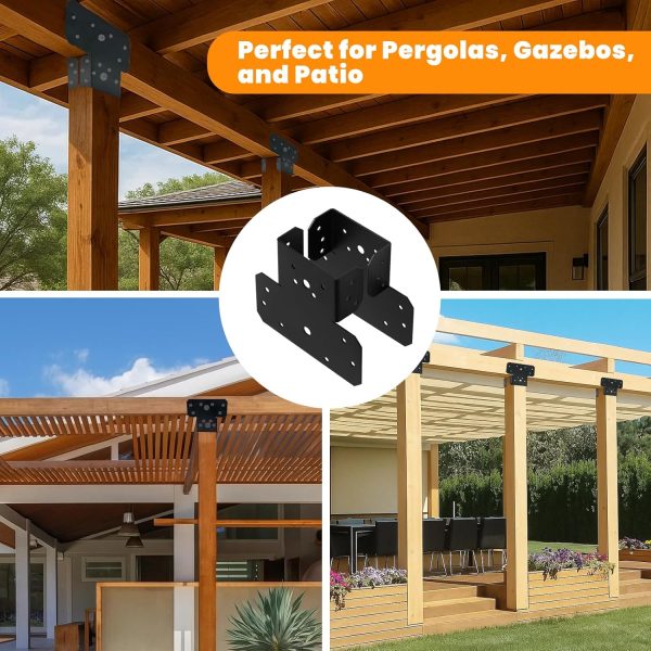 Pergola T Brackets – 4x4, 6x6 & 8x8 Post to Beam Connectors for Pergolas