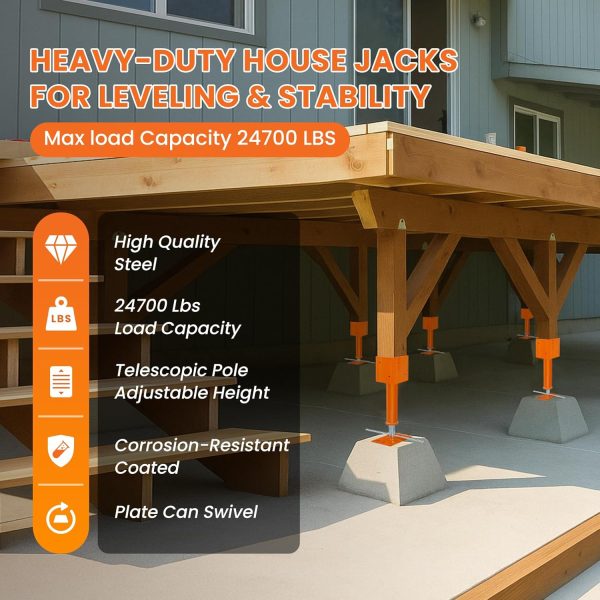 04 4x4 Screw Jack Post 13–19 Inch Adjustable House Jack for Floor Leveling (Heavy Duty 1 Pack / 2 Pack)