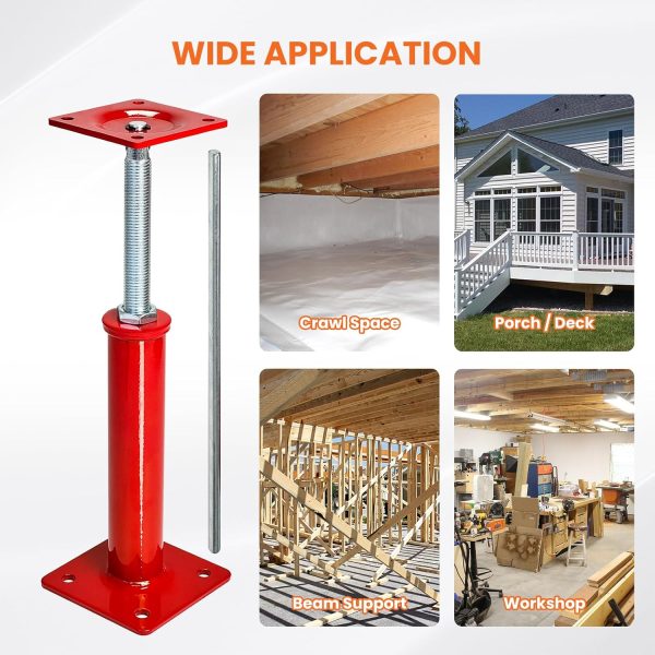 06 Adjustable House Jacks 11–16 Inch Heavy Duty Floor Jack Posts for Leveling (2 Pack / 4 Pack)