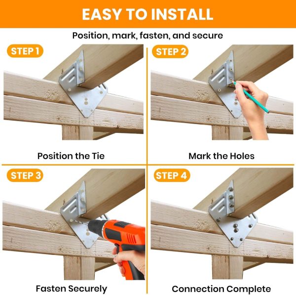 Hurricane Ties for Rafters – Galvanized Hurricane Straps for Roof Truss & Deck Joists