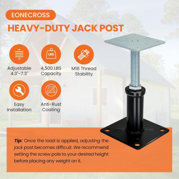 07 Adjustable House Floor Jacks for Leveling (4–7", 11–16", 11.8–16") Heavy Duty Support Posts