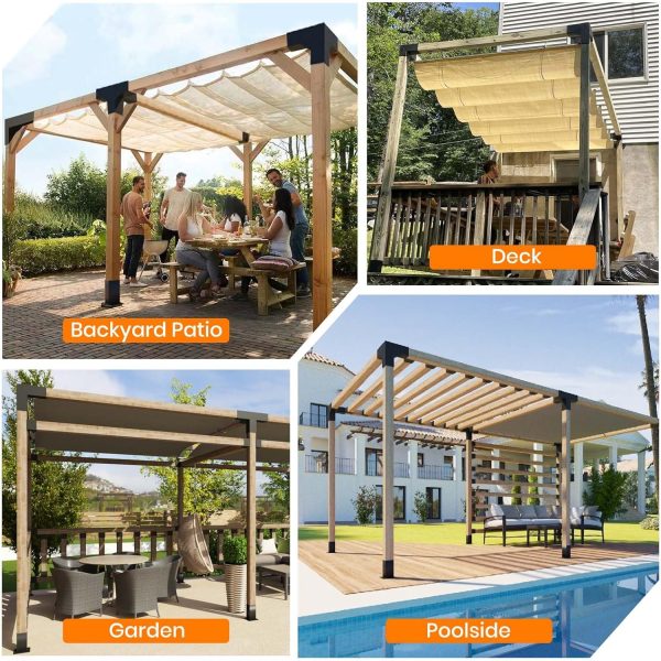 Pergola Brackets 4x4 & Pergola Kit – Heavy Duty 3-Way Corner Brackets for DIY Pergola Builds