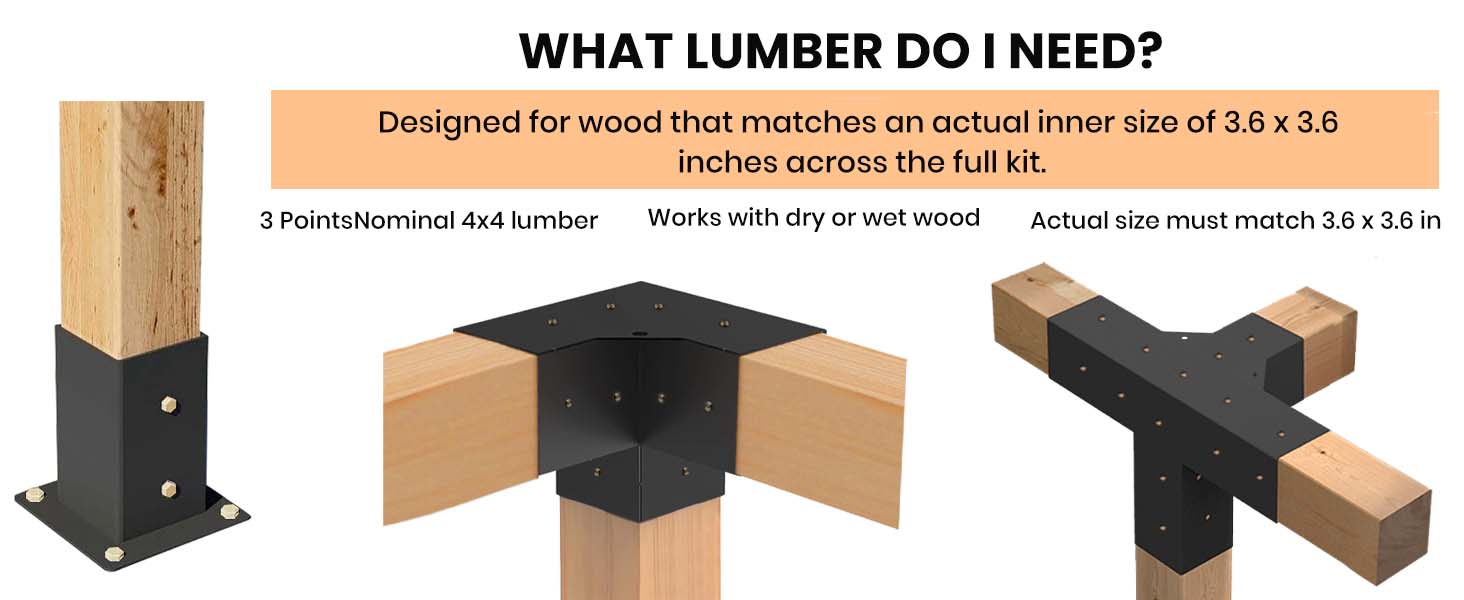 3 way pergola corner bracket