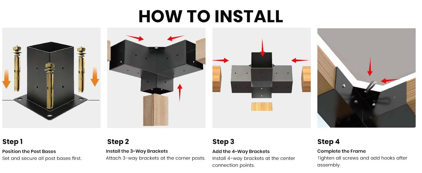 pergola post beam connector