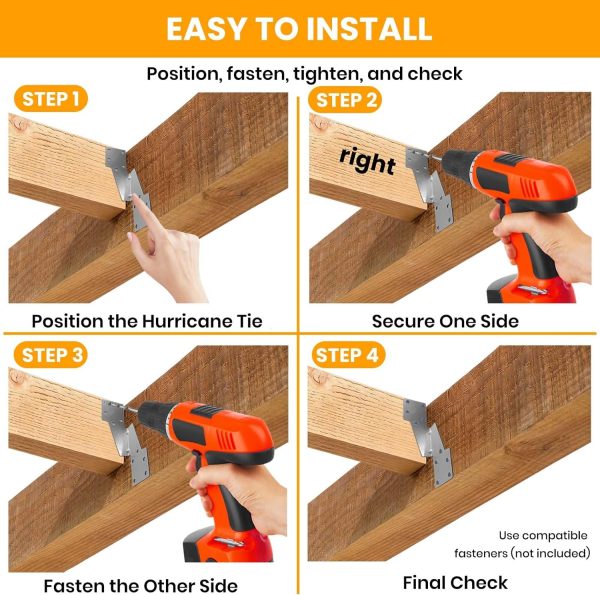Bulk Hurricane Ties for Rafters (30 PCS / 70 PCS)