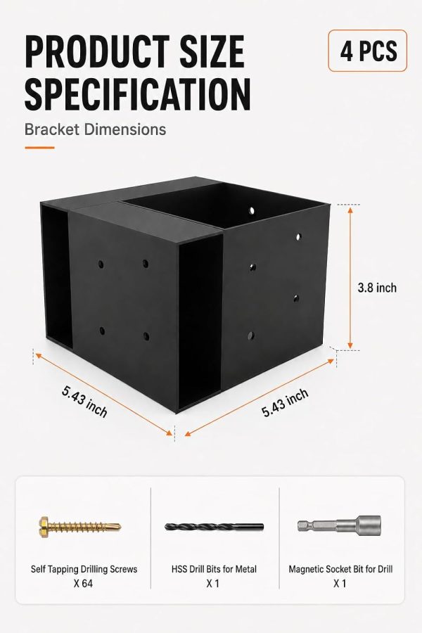 03 Workbench Bracket Kit | Heavy-Duty Steel DIY Garage Workbench Brackets for 2x4 & 4x4 Lumber