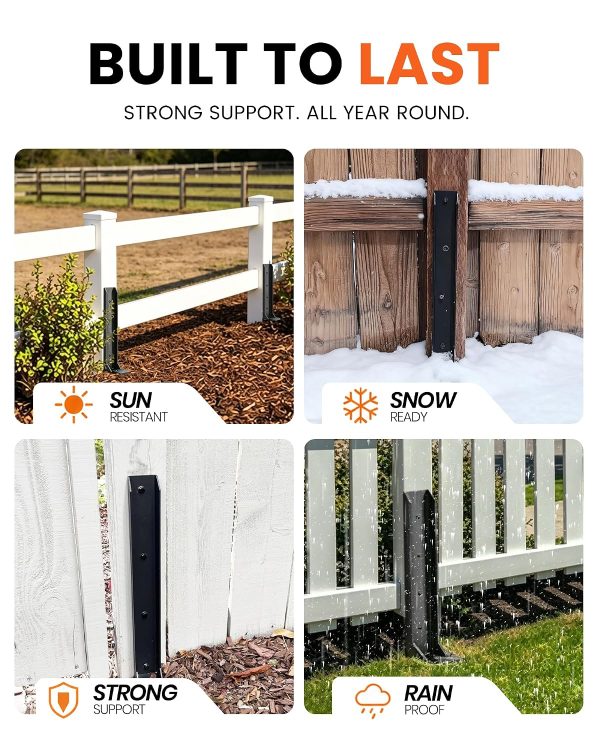 06 Repair Leaning Fence Post with Heavy-Duty Fence Repair Kit for 4x4 & 6x6 Wood Posts