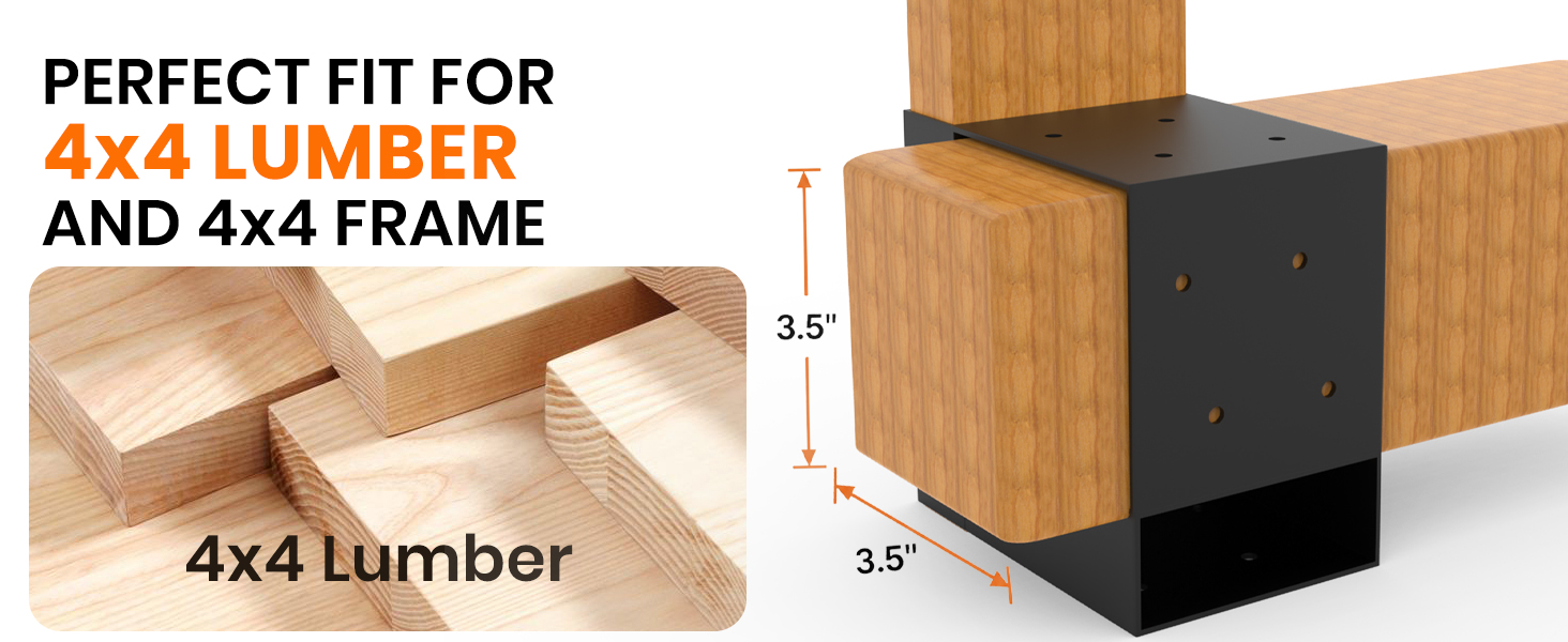 perfect fit for 4X4 lumberand 4x4 frame