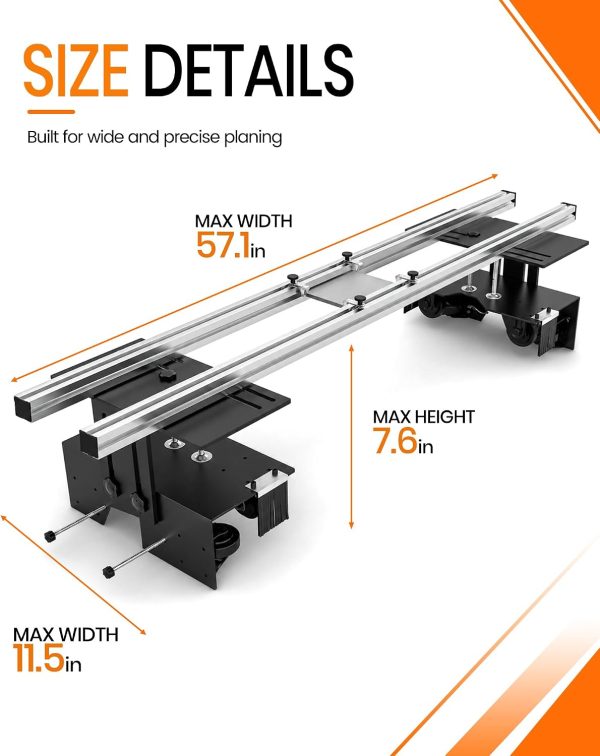02 57.1" Router Sled for Flattening Slabs, Heavy Duty Woodworking Slab Flattening Jig Kit